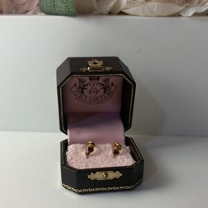 Juicy Couture Gold Stud Heart shaped hoops